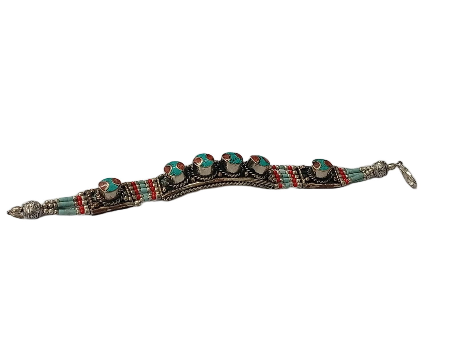 Ethnic Tribal Bracelet with Stones – Handmade Statement Jewelry - Image 2