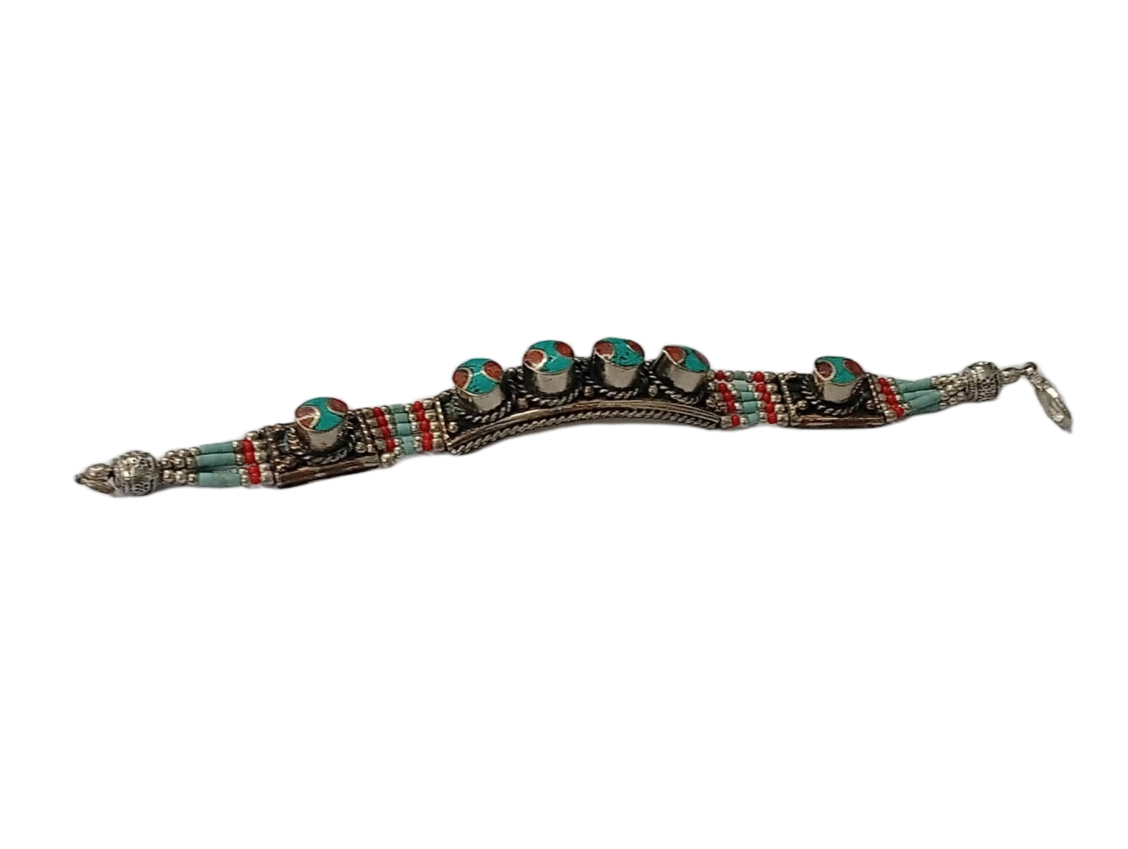 Ethnic Tribal Bracelet with Stones – Handmade Statement Jewelry - Image 6