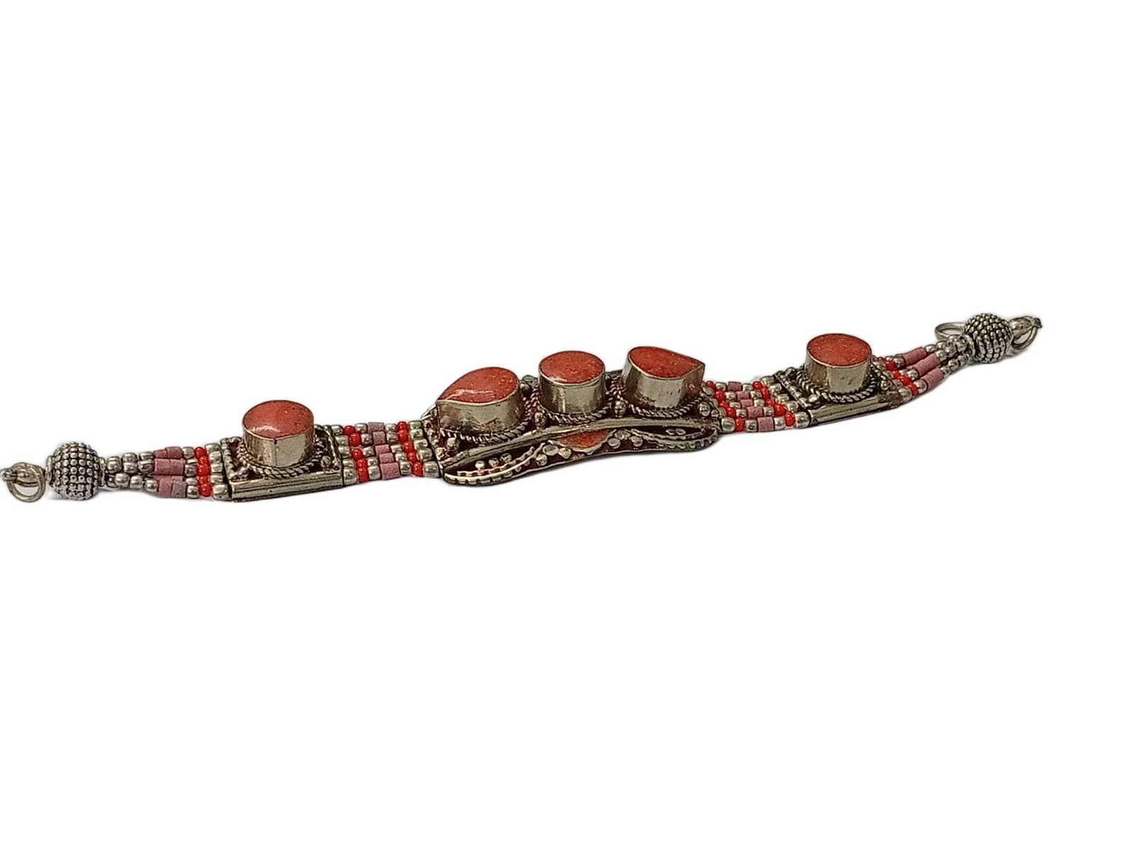 Ethnic Tribal Bracelet with Stones – Handmade Statement Jewelry - Image 2
