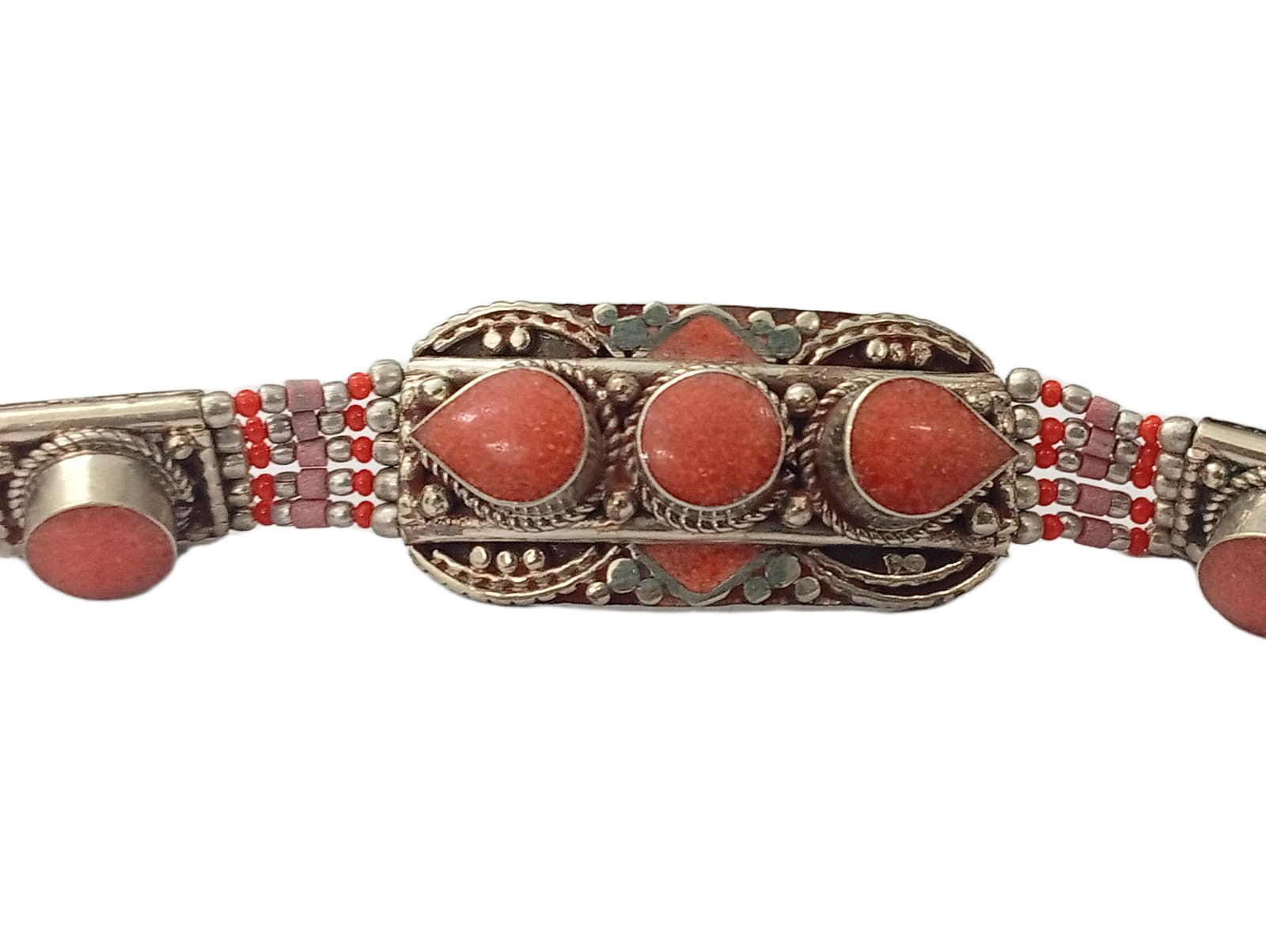 Ethnic Tribal Bracelet with Stones – Handmade Statement Jewelry - Image 4