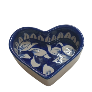 Blue Pottery Heart Tray