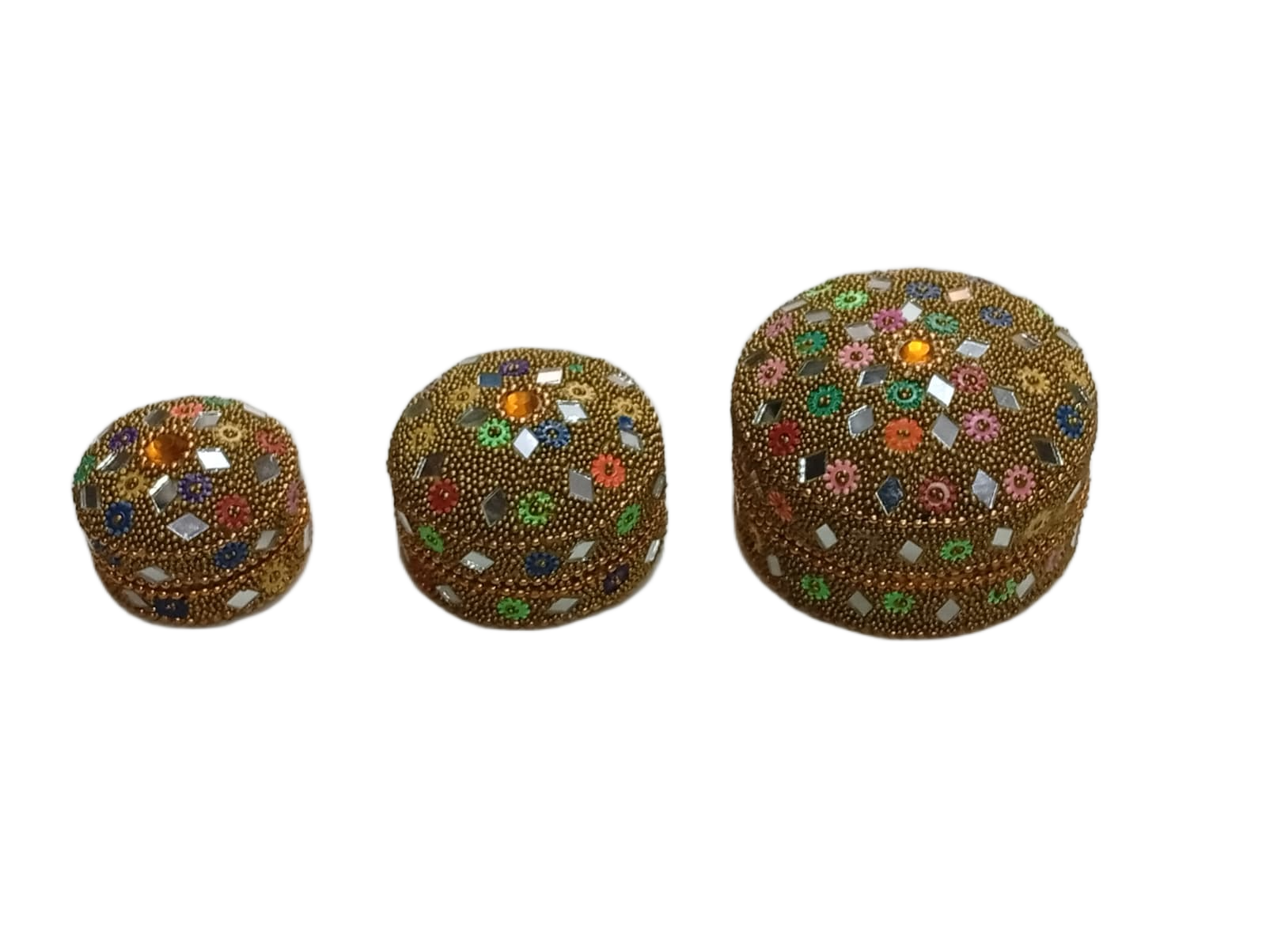 Handcrafted Decorative Bajri Box Set of 3 - Image 6