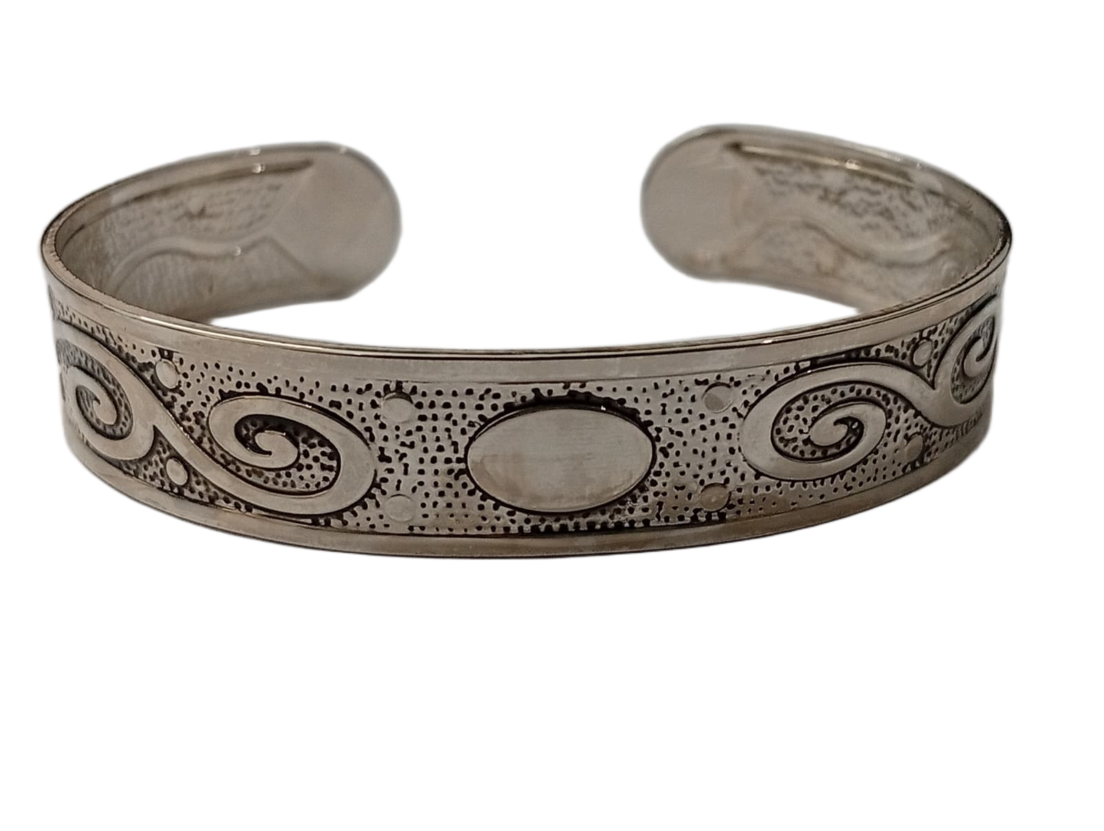 Traditional Handcrafted Floral Engraved Metal Cuff Bracelet - Image 5
