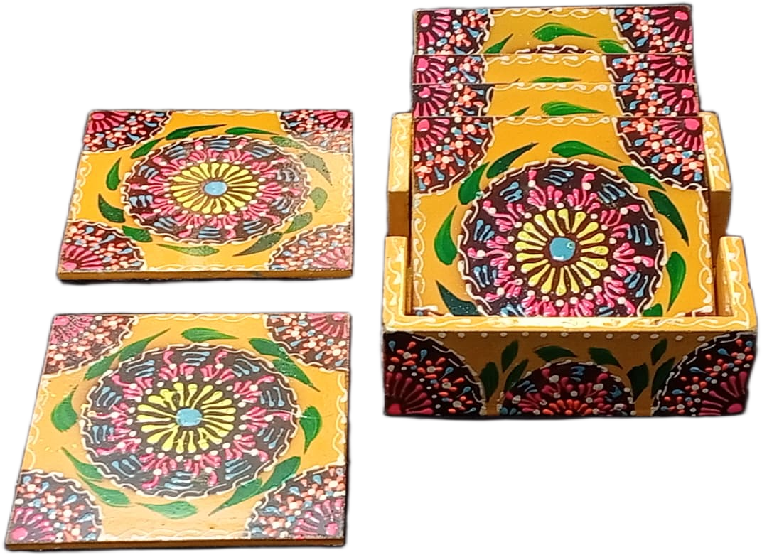 Truck Art Tea Coaster Set of 6 with Holder - Image 2