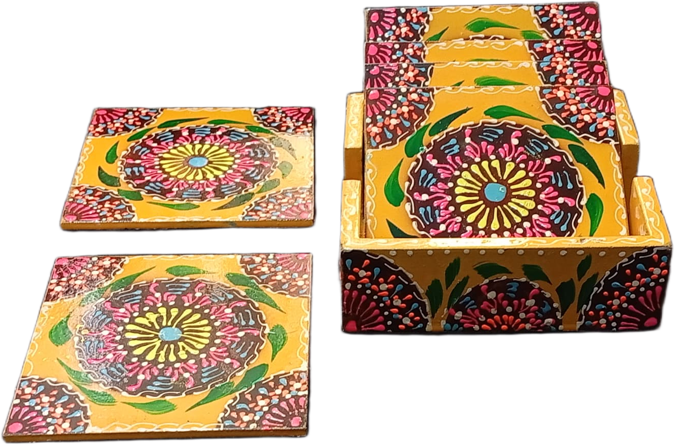Truck Art Tea Coaster Set of 6 with Holder - Image 5