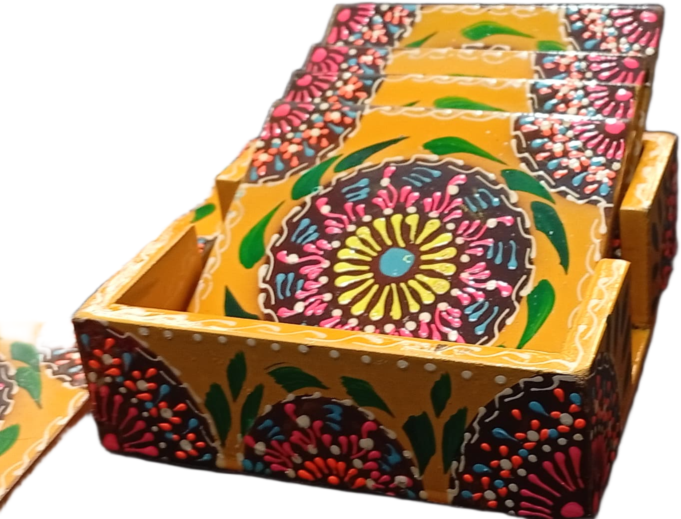 Truck Art Tea Coaster Set of 6 with Holder - Image 4
