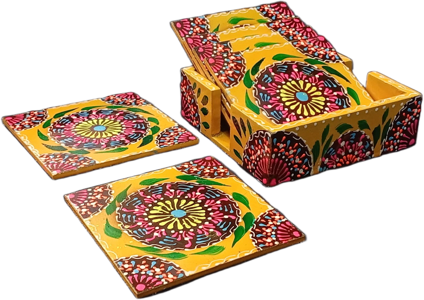 Truck Art Tea Coaster Set of 6 with Holder - Image 3