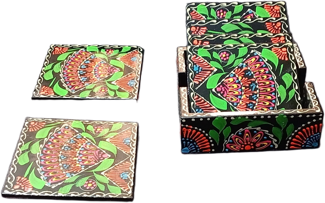 Truck Art Tea Coaster Set of 6 with Holder - Image 2