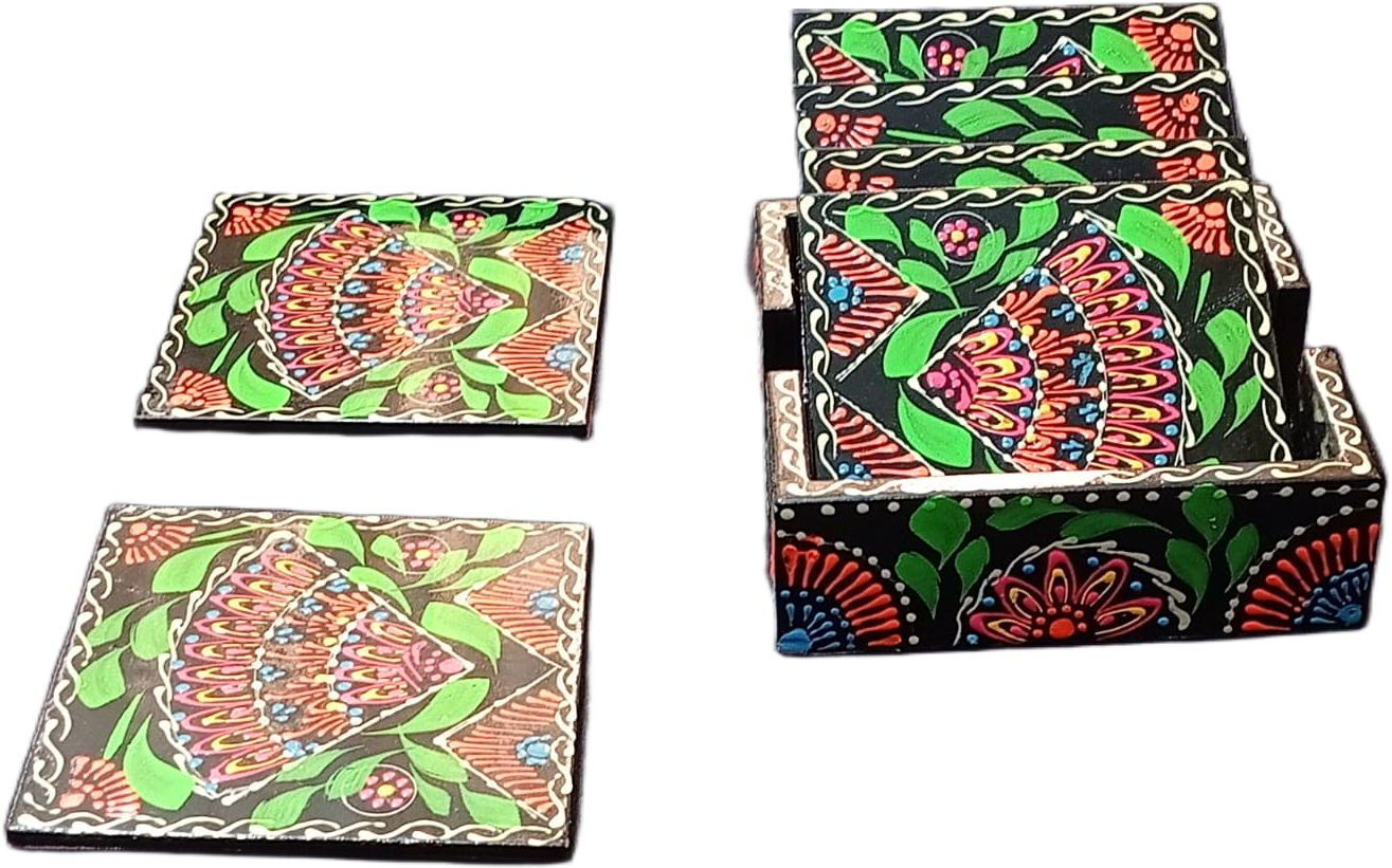 Truck Art Tea Coaster Set of 6 with Holder - Image 6