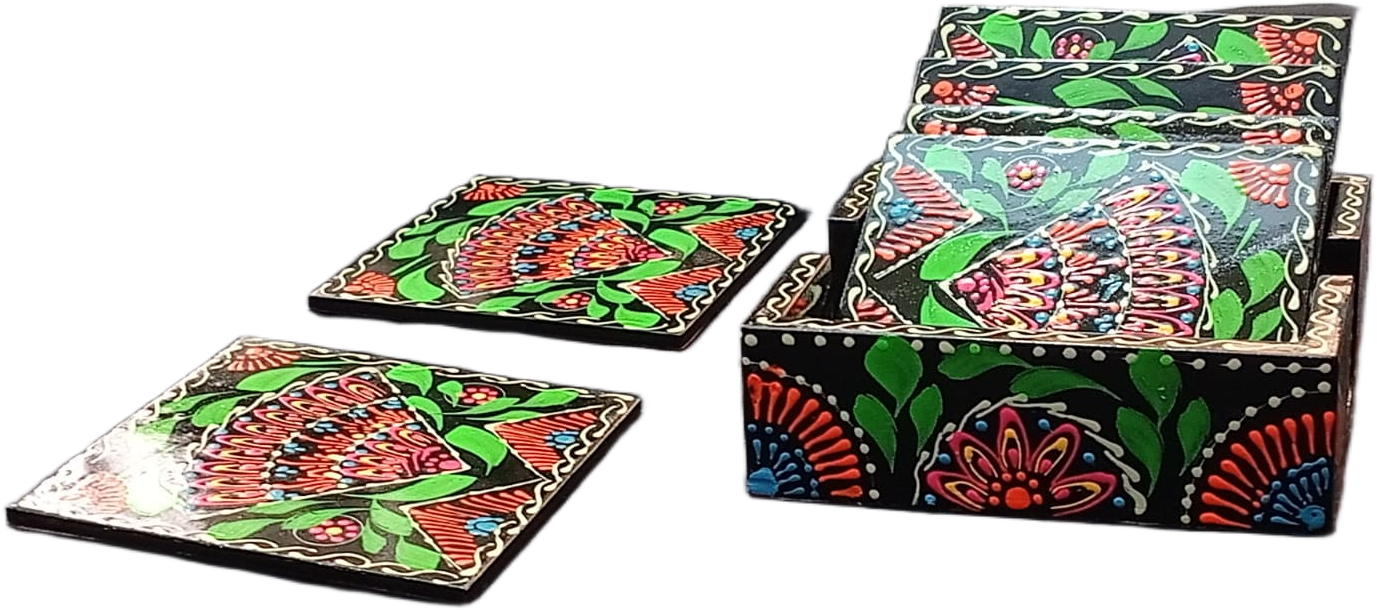 Truck Art Tea Coaster Set of 6 with Holder - Image 5