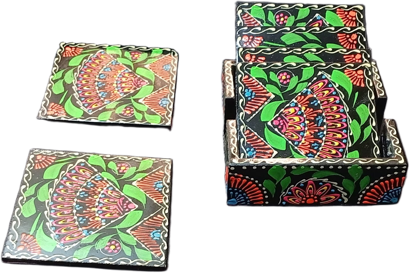 Truck Art Tea Coaster Set of 6 with Holder - Image 4