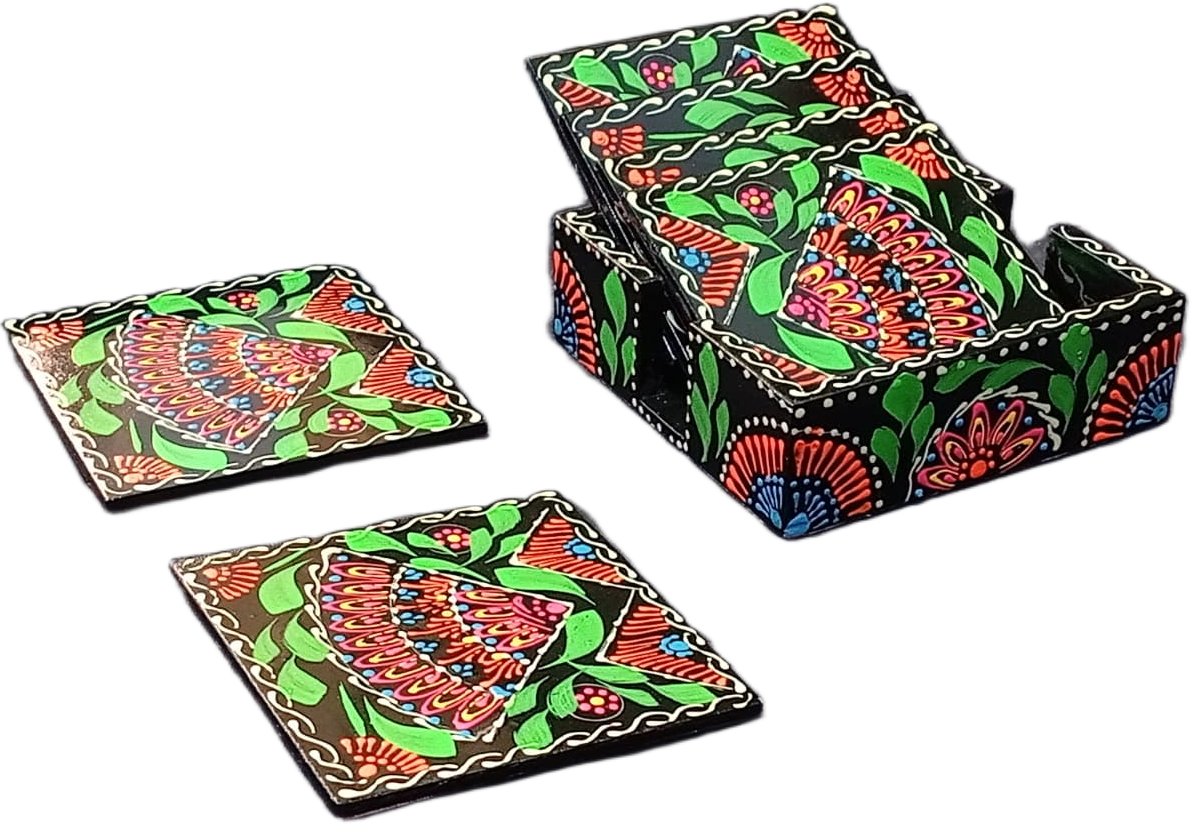 Truck Art Tea Coaster Set of 6 with Holder - Image 3