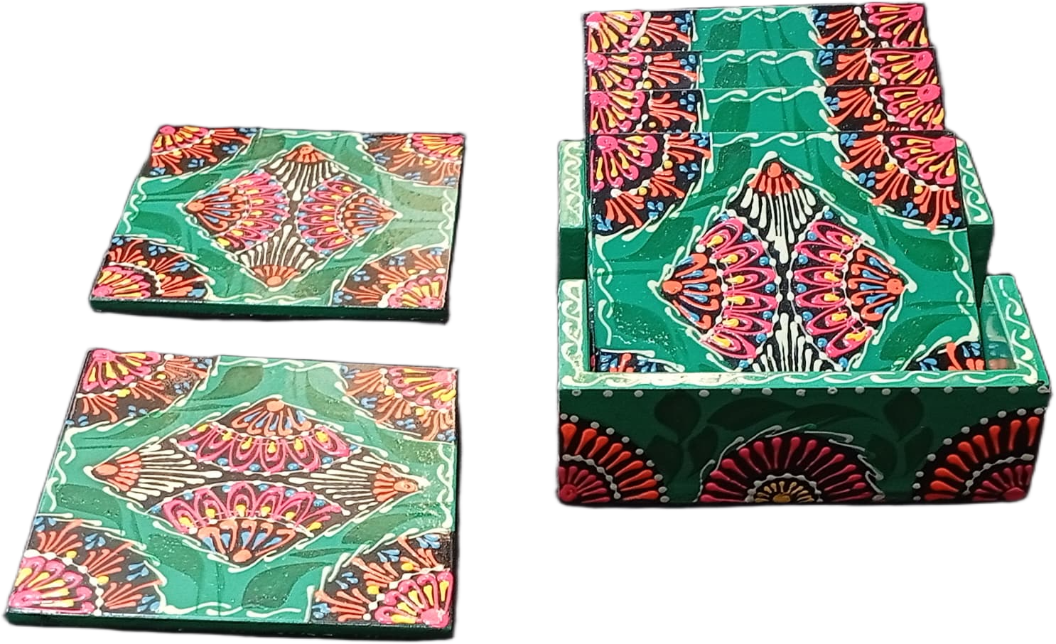 Truck Art Tea Coaster Set of 6 with Holder - Image 2