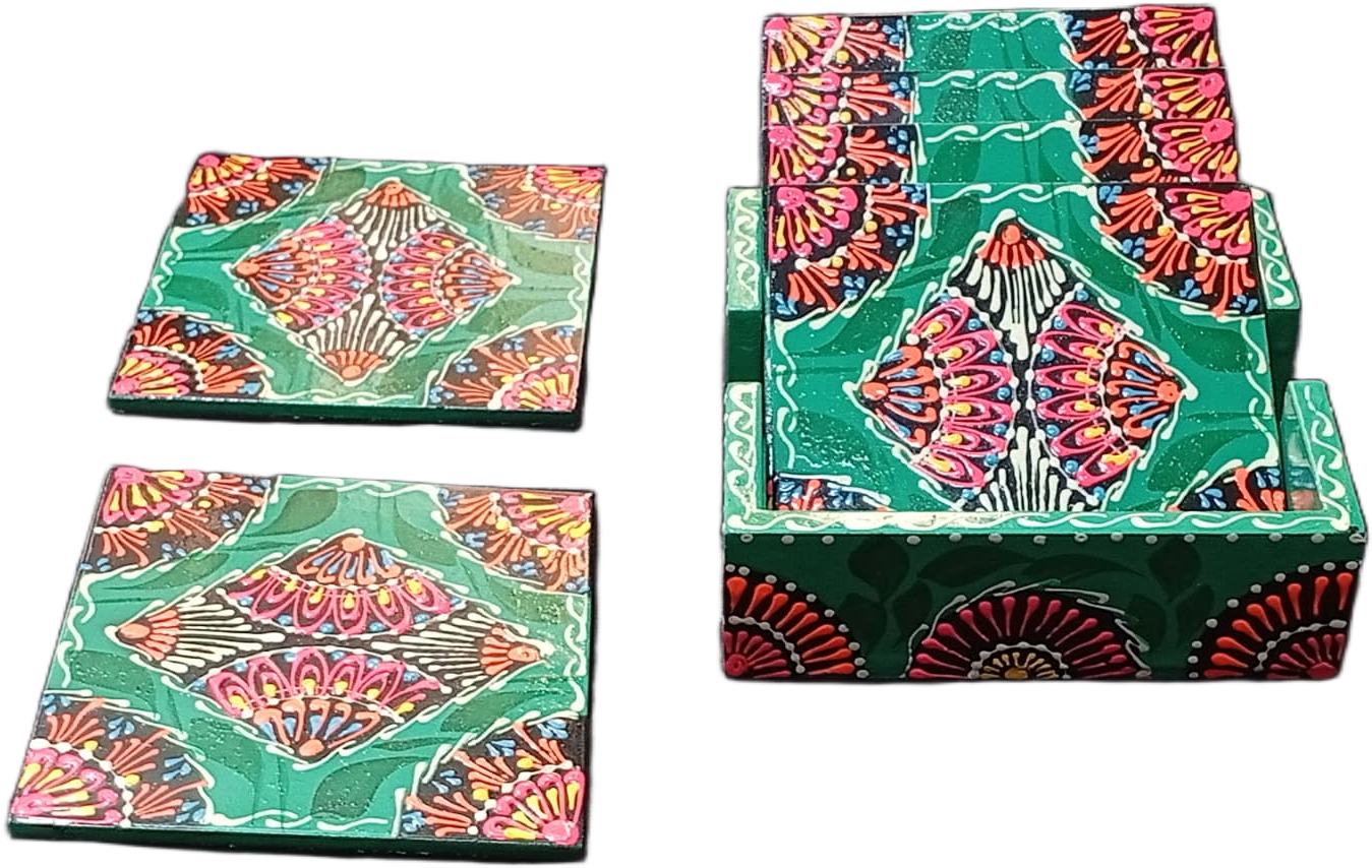 Truck Art Tea Coaster Set of 6 with Holder - Image 5