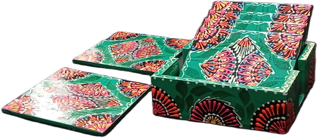 Truck Art Tea Coaster Set of 6 with Holder - Image 4
