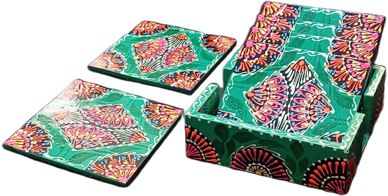 Truck Art Tea Coaster Set of 6 with Holder - Image 3