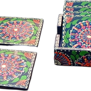Truck Art Tea Coaster Set of 6 with Holder