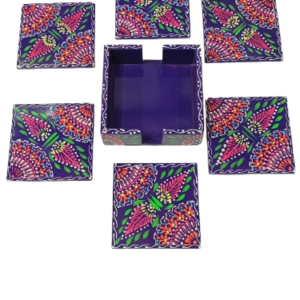 Truck Art Tea Coaster Set of 6 with Holder