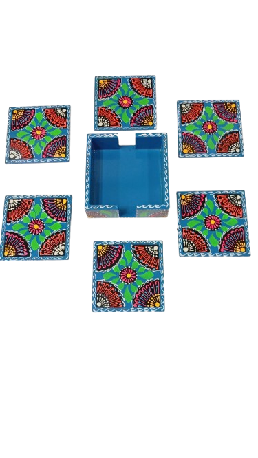 Truck Art Tea Coaster Set of 6 with Holder - Image 3
