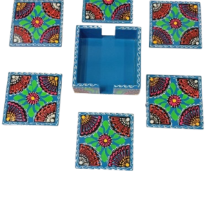 Truck Art Tea Coaster Set of 6 with Holder