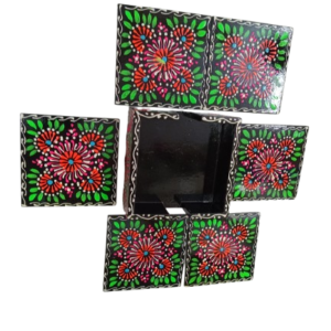 Truck Art Tea Coaster Set of 6 with Holder