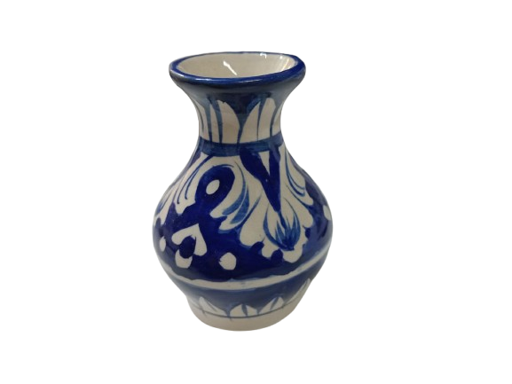 Handcrafted Tiny Blue Pottery Vase (11cm × 4.5cm) - Image 4