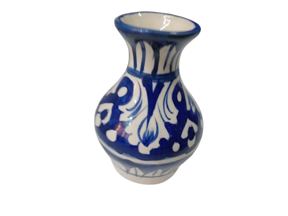 Handcrafted Tiny Blue Pottery Vase (11cm × 4.5cm) - Image 5