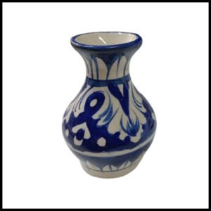 Handcrafted Tiny Blue Pottery Vase (11cm × 4.5cm)