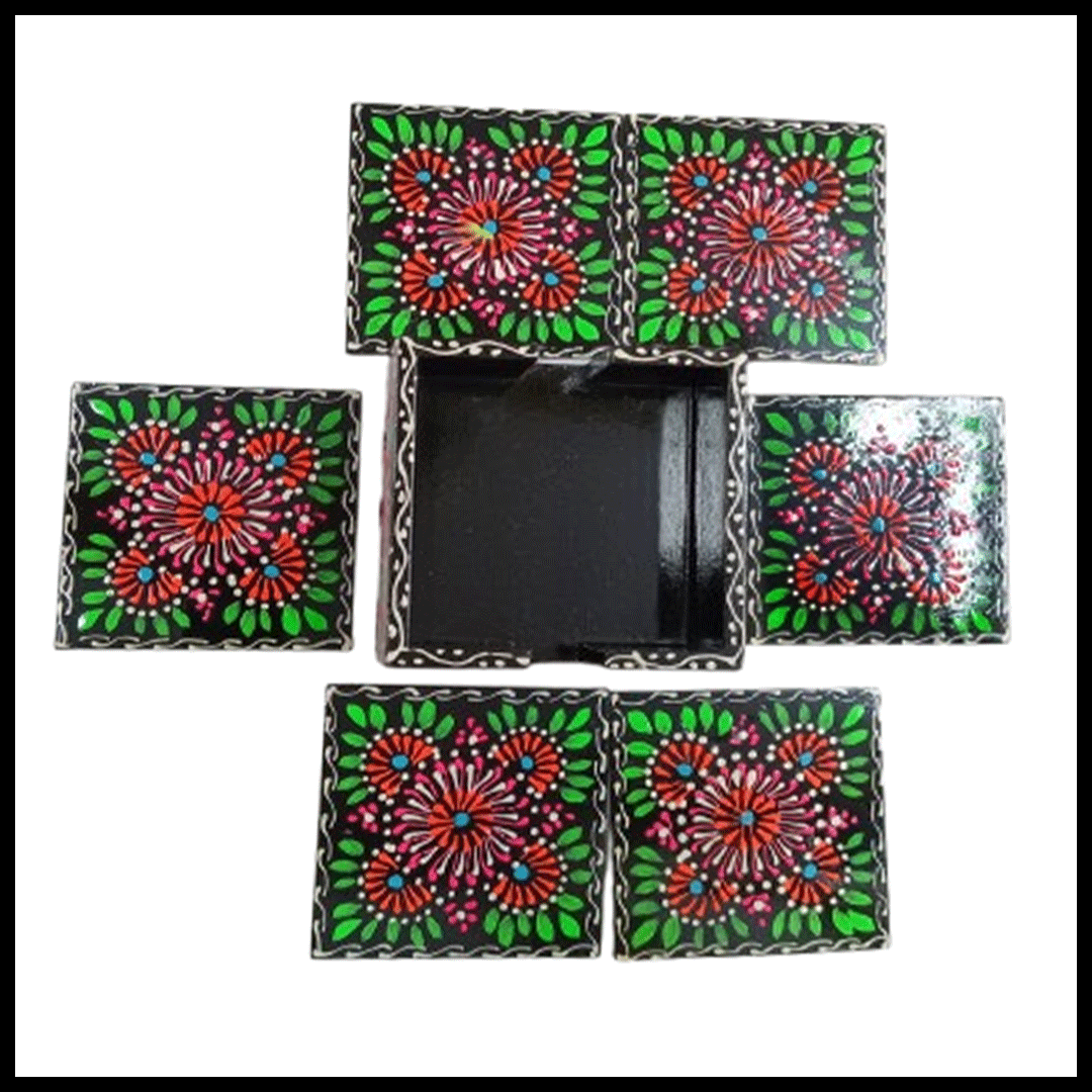 Truck Art Tea Coaster Set of 6 with Holder