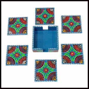 Truck Art Tea Coaster Set of 6 with Holder
