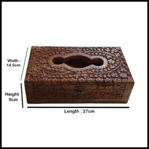 Wooden Tissue box (H- 9cm x W-14.5cm x L-27cm )