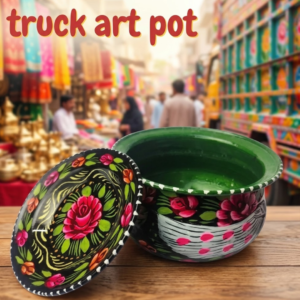 Handcrafted Decorative Pot with Matching Plate