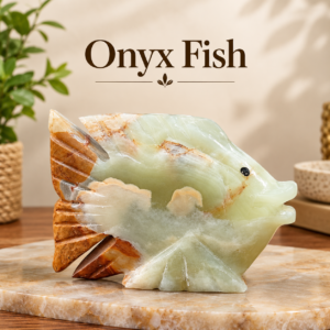 Handcrafted Onyx Fish Sculpture – 10 cm