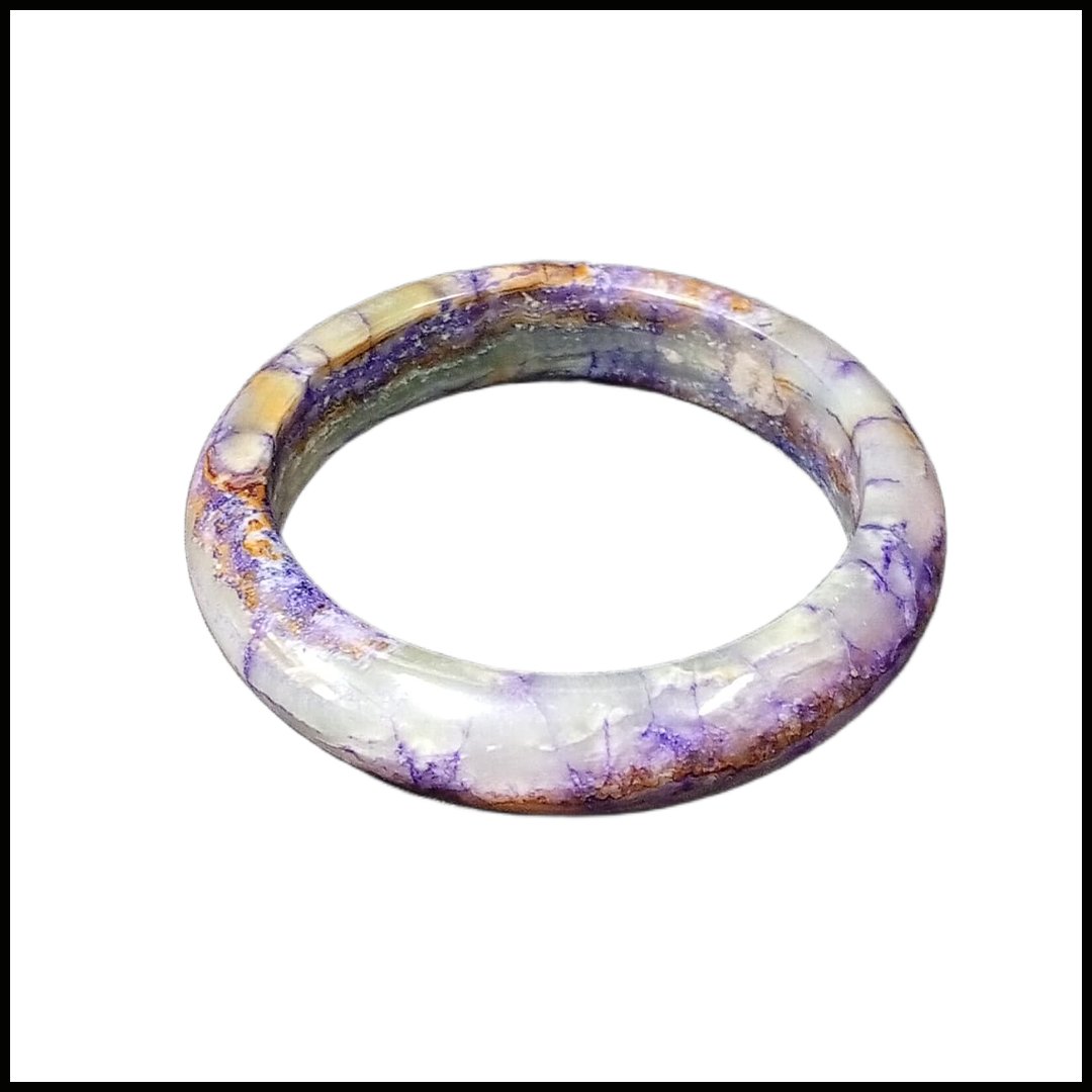 Polished Jade Bangle – Natural Stone Bracelet