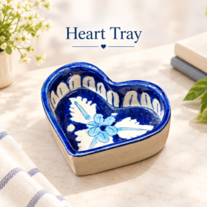 Blue Pottery Heart Tray