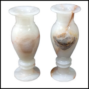 Onyx Flower Vase Pair for Home Décor (Size L-8 inch x W-3 Inch)