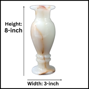 Onyx Flower Vase Pair for Home Décor (Size L-8 inch x W-3 Inch)