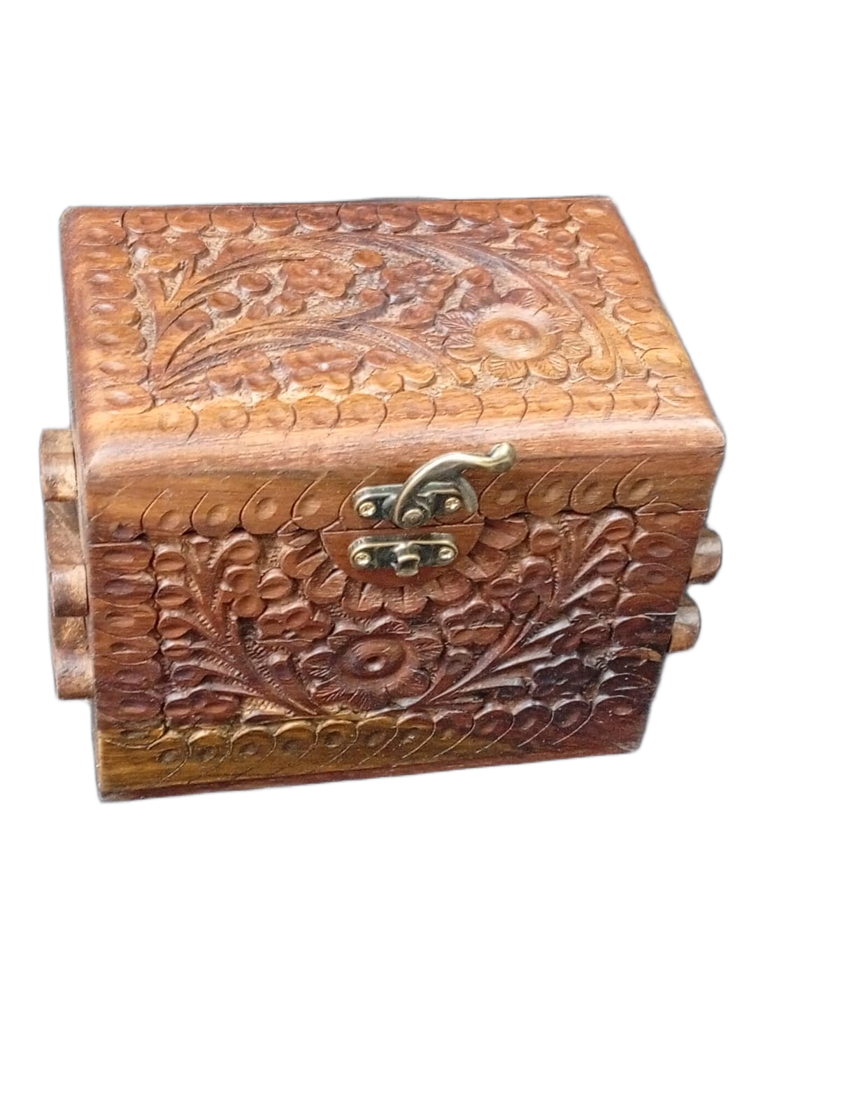 3-Layer Wooden Jewellery Box – Traditional Carved Storage & Organizer (Size: Length-15cm, Width-10cm, Height-12cm) - Image 2