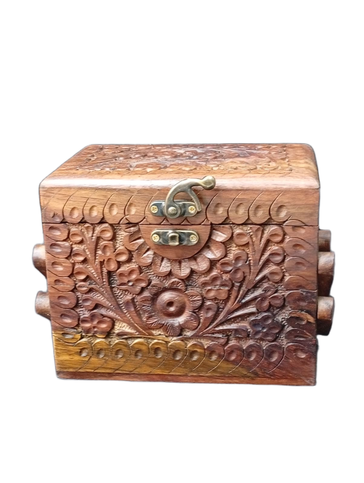 3-Layer Wooden Jewellery Box – Traditional Carved Storage & Organizer (Size: Length-15cm, Width-10cm, Height-12cm) - Image 10