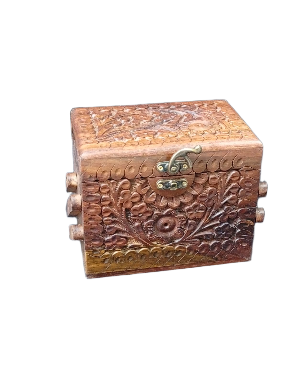 3-Layer Wooden Jewellery Box – Traditional Carved Storage & Organizer (Size: Length-15cm, Width-10cm, Height-12cm) - Image 9