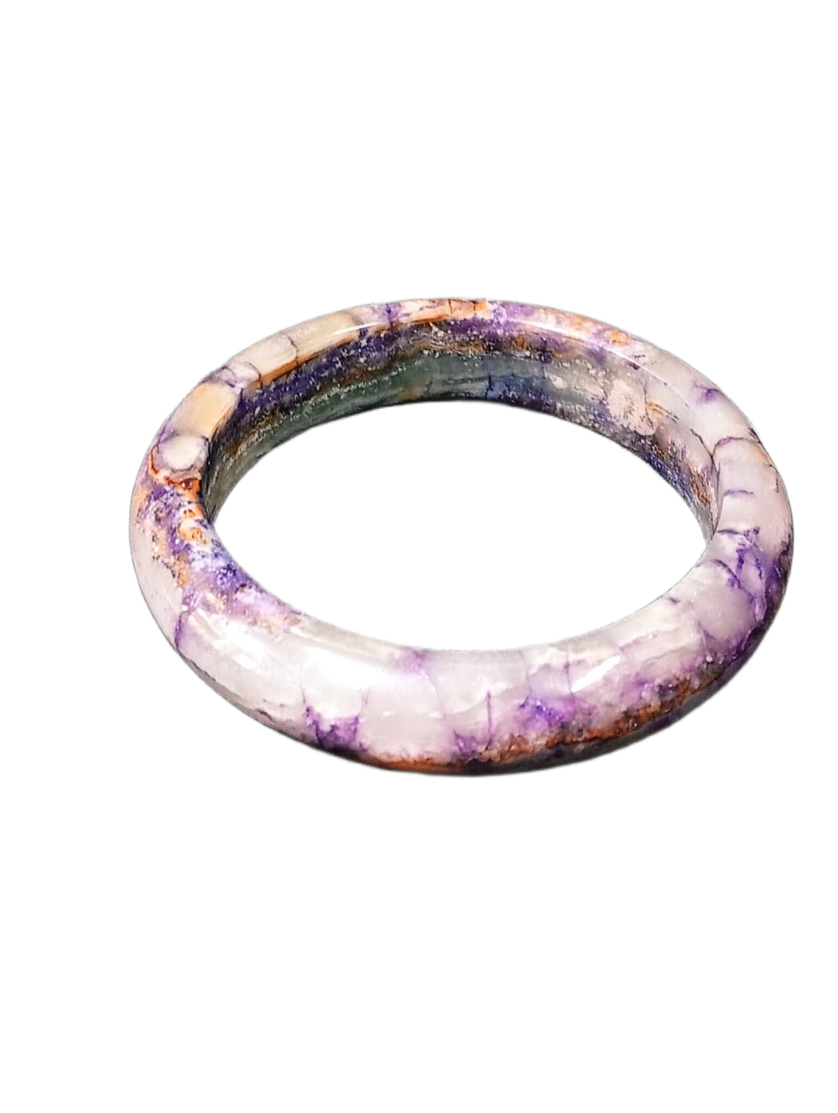 Polished Jade Bangle – Natural Stone Bracelet - Image 2