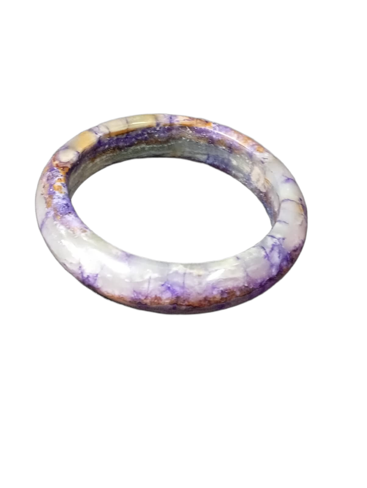 Polished Jade Bangle – Natural Stone Bracelet - Image 6