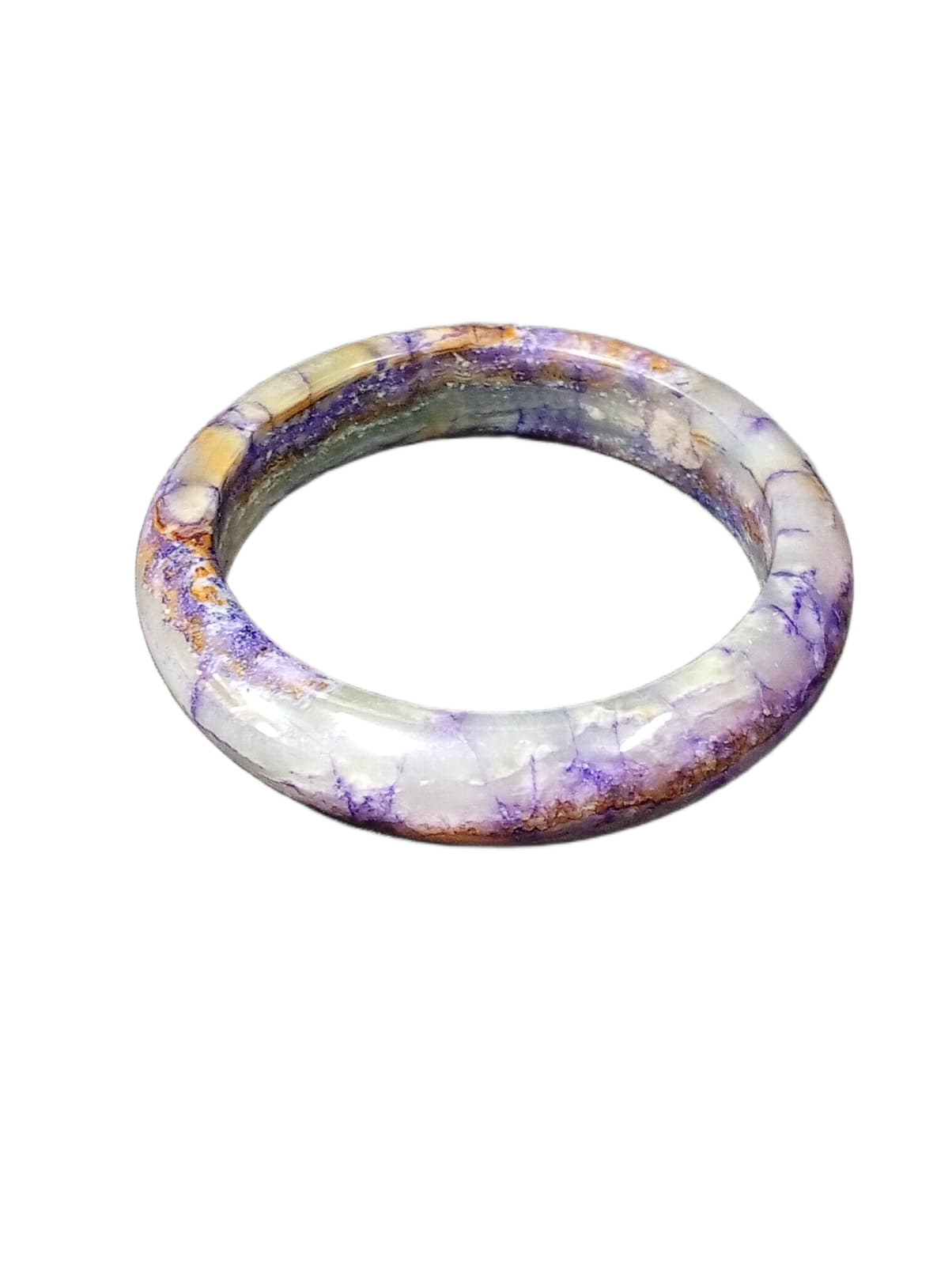 Polished Jade Bangle – Natural Stone Bracelet - Image 5