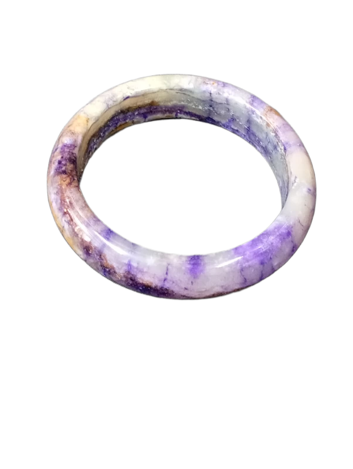 Polished Jade Bangle – Natural Stone Bracelet - Image 4