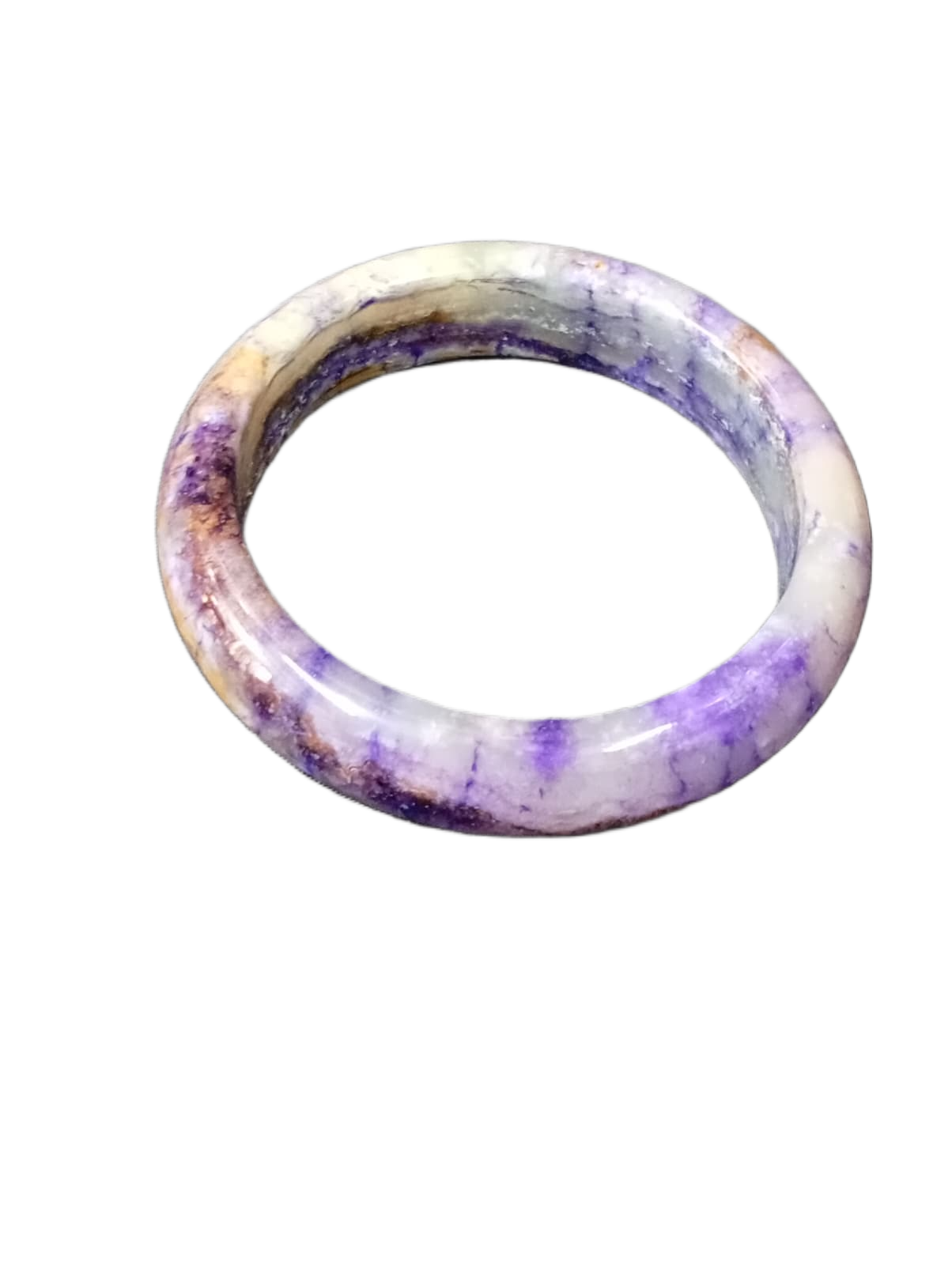 Polished Jade Bangle – Natural Stone Bracelet - Image 3