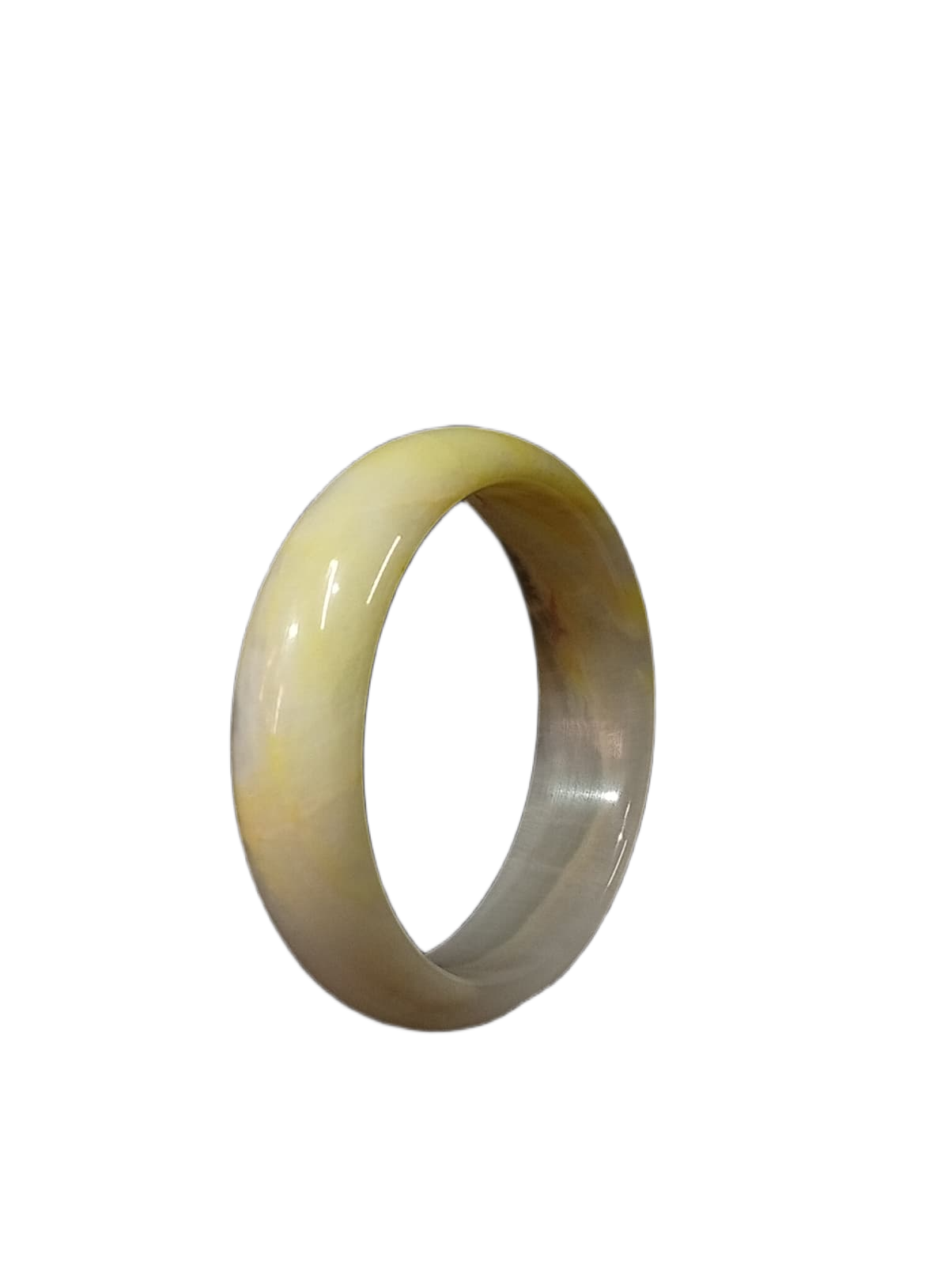 Polished Jade Bangle – Natural Stone Bracelet - Image 2