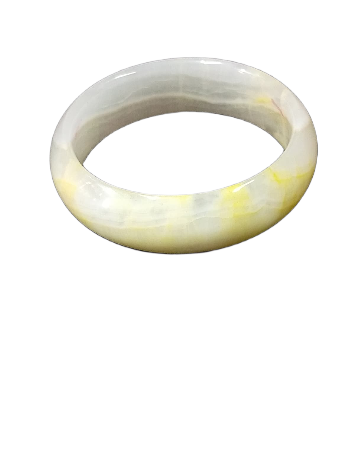 Polished Jade Bangle – Natural Stone Bracelet - Image 4