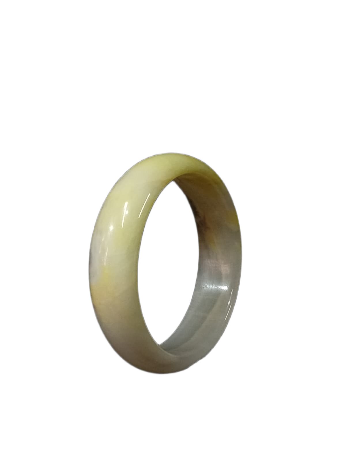 Polished Jade Bangle – Natural Stone Bracelet - Image 3