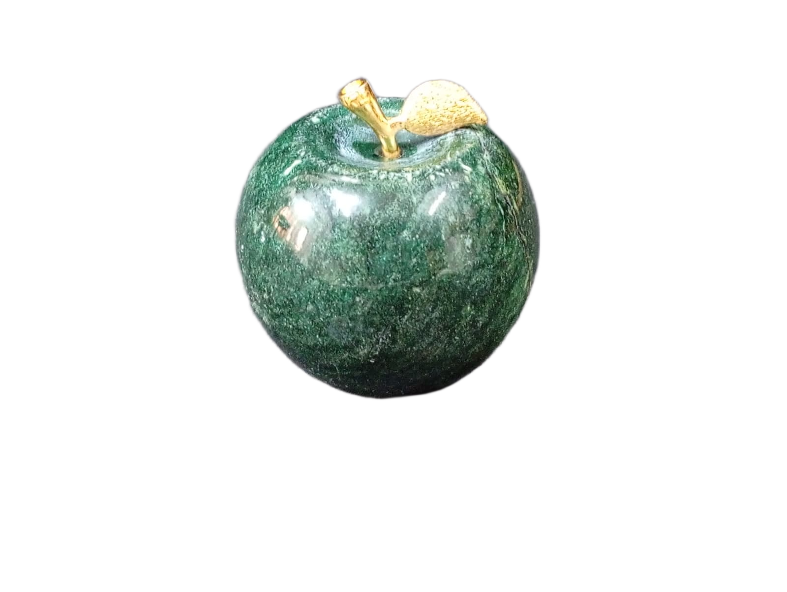 Elegant Onyx Stone Apple Decor with Golden Leaf Size: 7 cm - Image 4