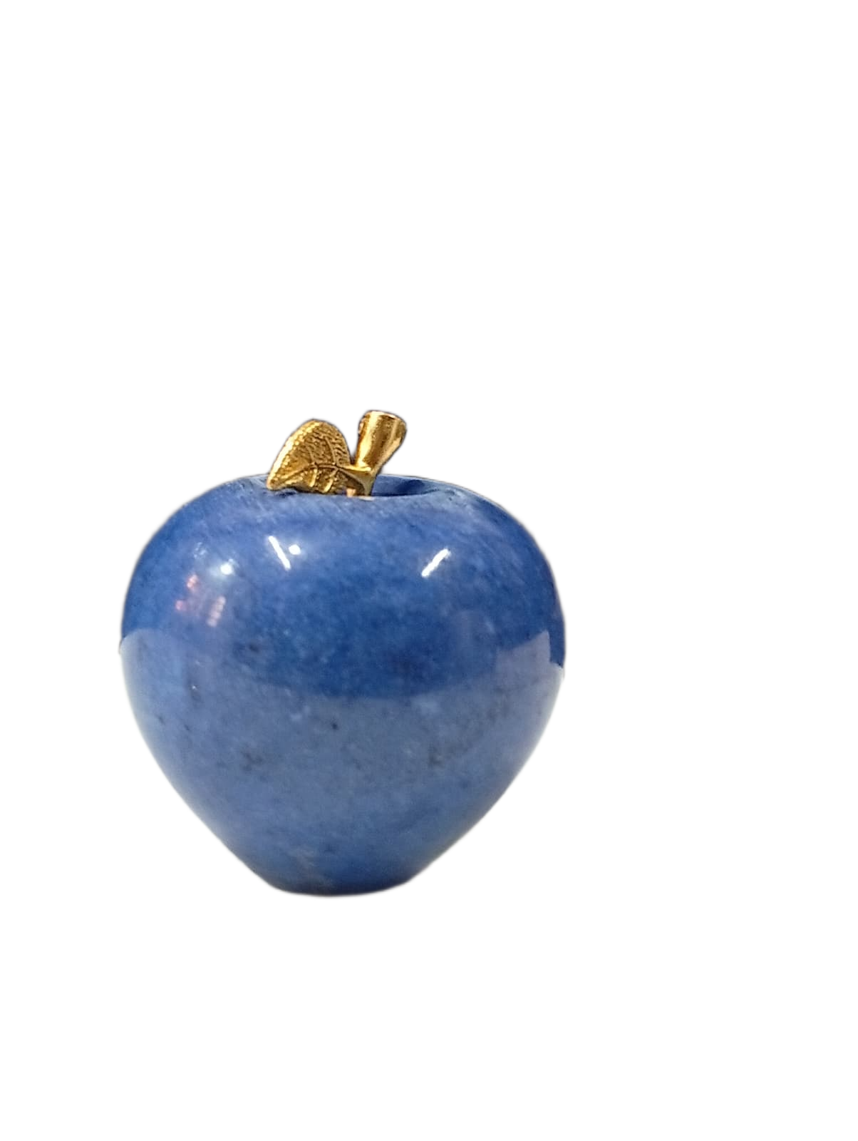 Elegant Onyx Stone Apple Decor with Golden Leaf Size: 7 cm - Image 5